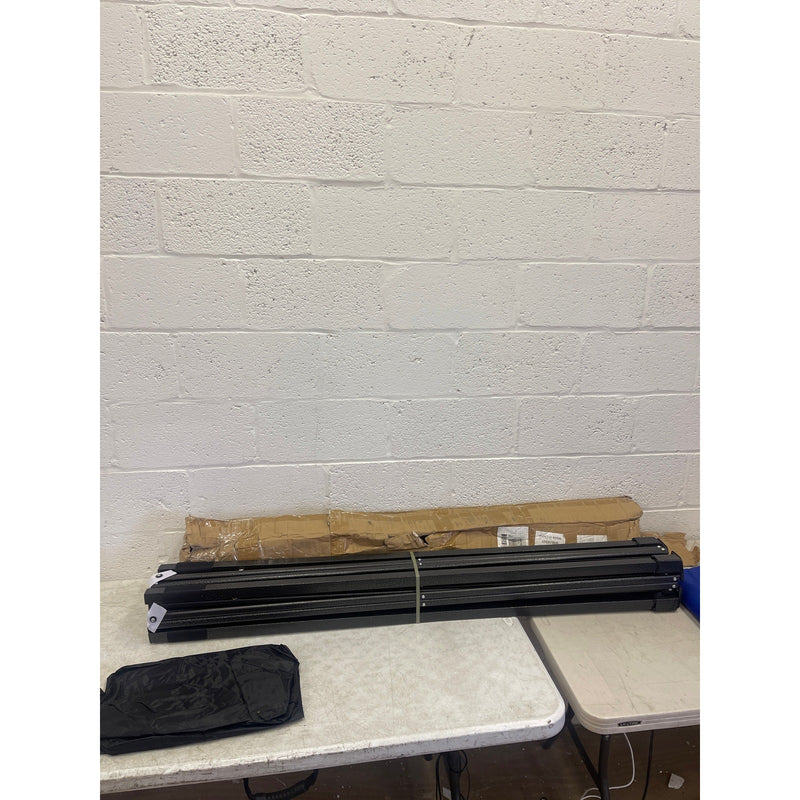 Retractable Canopy Tent UNKNOWN SIZE w Side Walls, Mesh Netting, Zipper Door Blue/Black