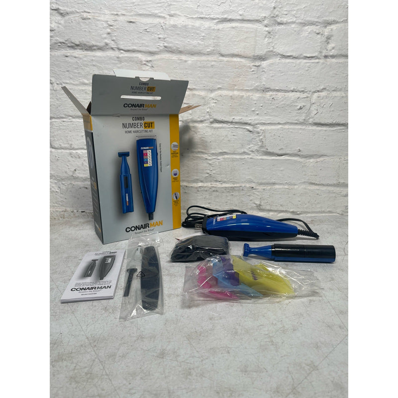 ConairMAN Comb Number Cut Haircut Kit, Blue, 6 Comb Sizes, Blade Guard, HC315N