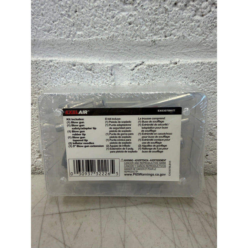 Milton ExelAir Blow Gun & Air Accessory Kit, 7-Piece, 1/4" Fitting, EX0307BKIT