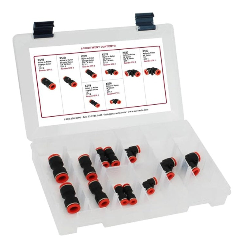 ‎S.U.R & R Auto Parts K555 Nylon Fuel Line Union Assortment, 12 Pieces
