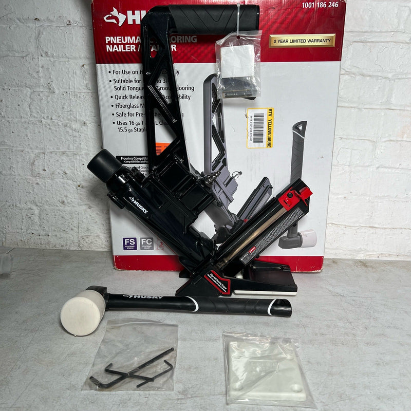 Husky Pneumatic 3-in-1, 2 in. Flooring Nailer and Stapler 15.5-Gauge & 16-Gauge