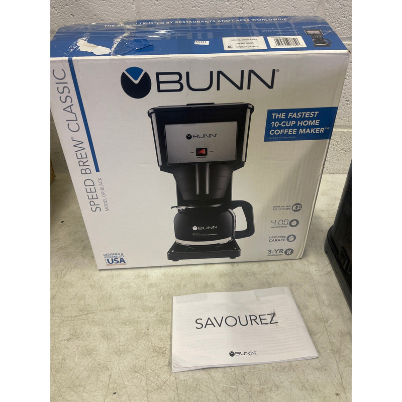 BUNN GRB Coffee Maker Velocity Brew 10-Cup Coffee Brewer, Black Drip Free Carafe