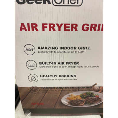 Geek Chef Air Fryer Lid & Electric Indoor Grill Combo, 7-in-1 Air Fryer Oven