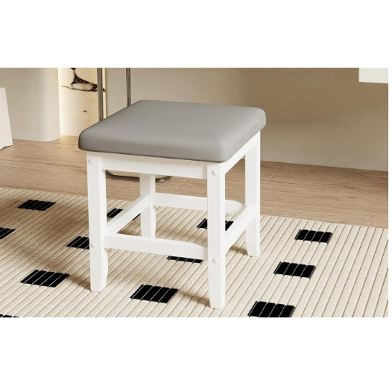 Vanity Stool, Desk Stool with Cushion Seat, Piano Bench, Square 18” Vanity Seat