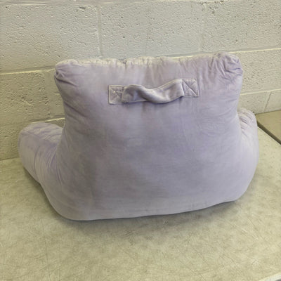 Soft Plush Backrest Pillow, 36"W x 20"H, Reading Pillow - Purple w Circle Design