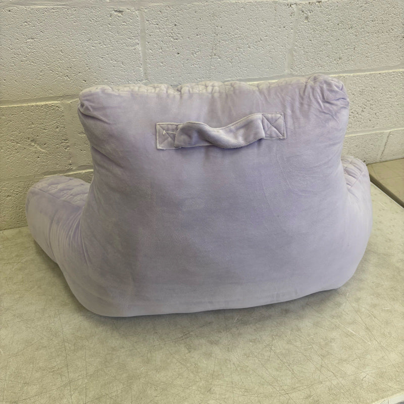 Soft Plush Backrest Pillow, 36"W x 20"H, Reading Pillow - Purple w Circle Design