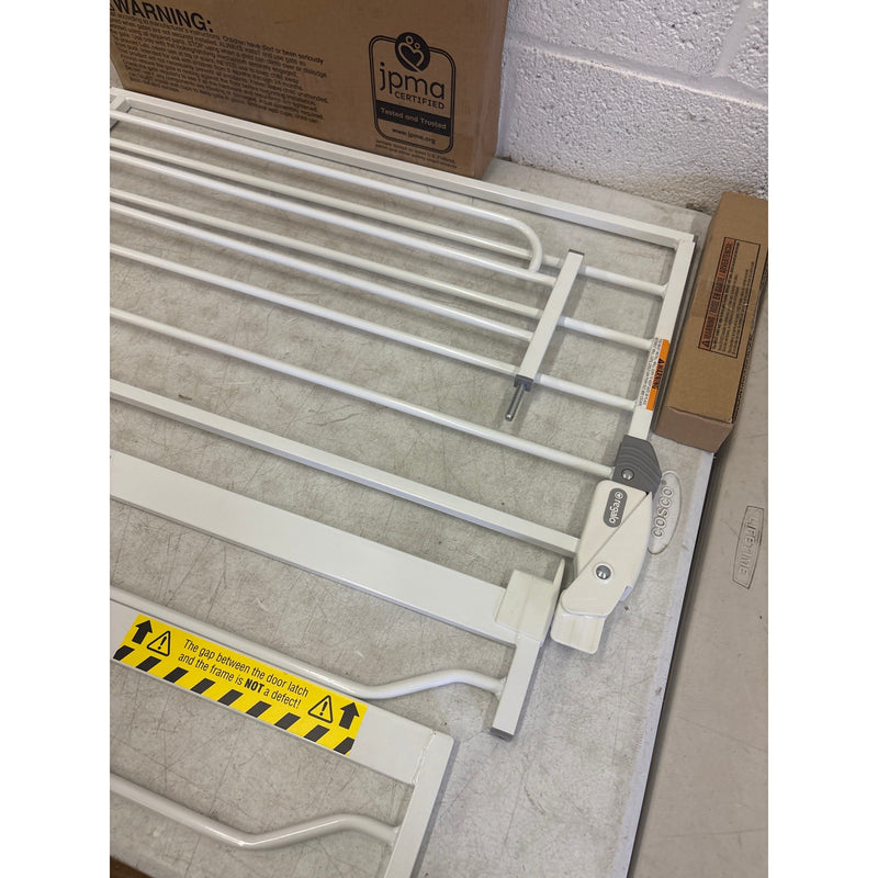 Regalo Baby Pet Gate Easy Step Metal Walk-Through Gate, White, 30"Hx29-38"W