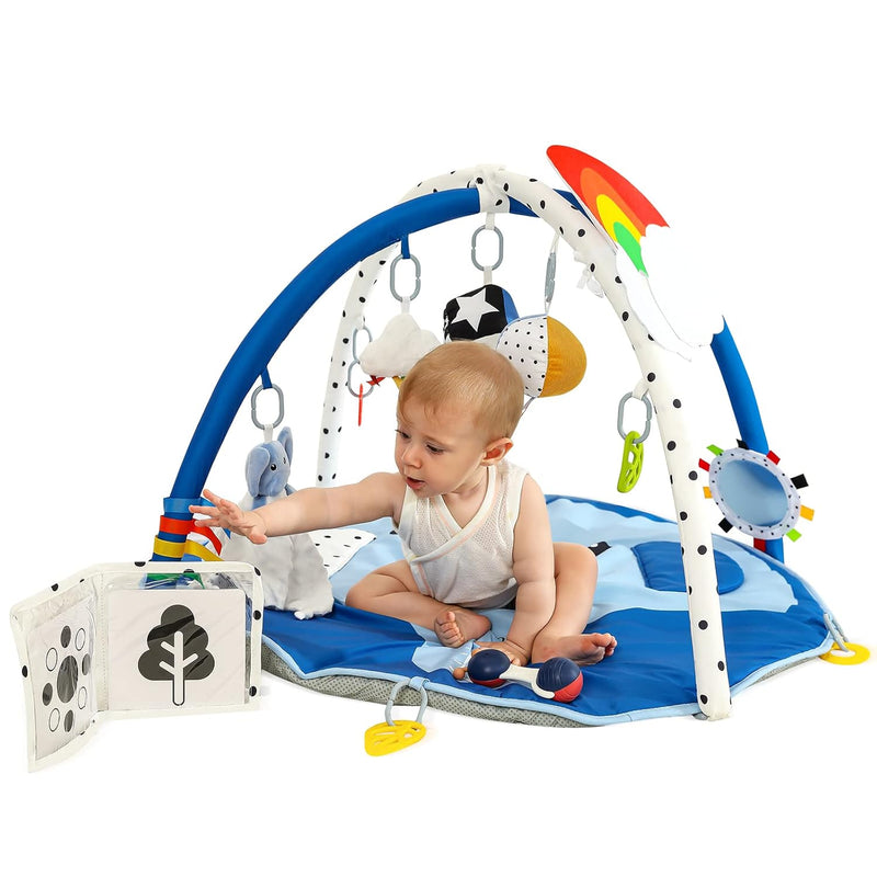 SYNPOS Elephant  Baby Play Gym, Baby Play Mat w 10 Toys, Playmats for Baby