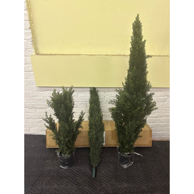 Tresil Two-Pack 4-Feet Artificial Cedar Tree with Pot, Home Decor, Plants, Green