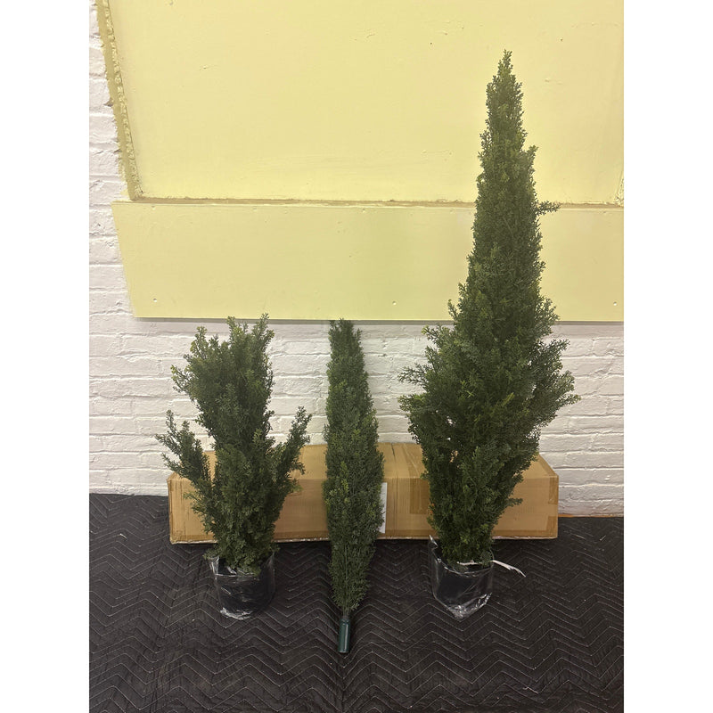 Tresil Two-Pack 4-Feet Artificial Cedar Tree with Pot, Home Decor, Plants, Green