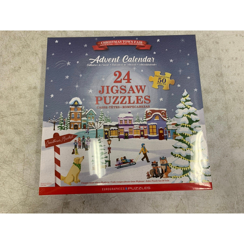 EuroGraphics Puzzles Christmas Town Fair 50pc Puzzle Advent Calendar