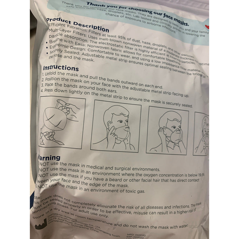 LOT-OF-160 KOLOSSUS Disposable Face Mask Sanding/Painting Respirator  KN95