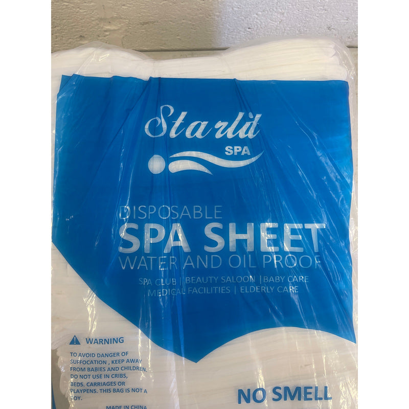 Starlit Disposable Sheets 50pcs 39"x79" SMS Material Water Resistant - White