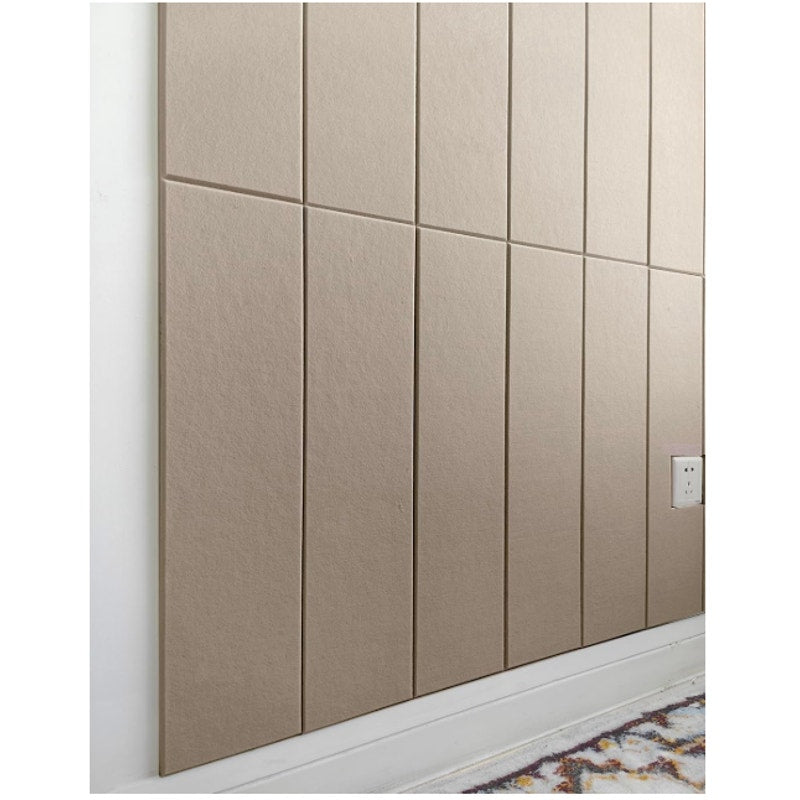 DECORITA Shiplap Felt Wall Panels 23-SqFt Interior Wall Decor, Camel /Tan 24pcs