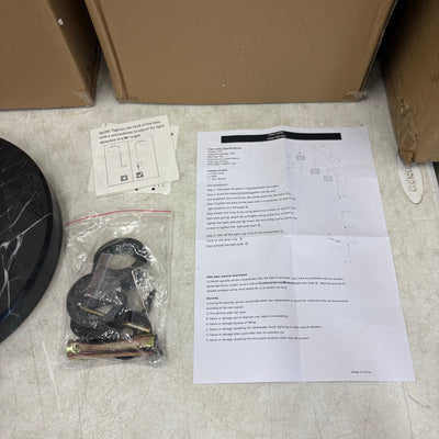 80" Floor Lamp Boho w Rotary Switch, 3 Lights Arc Lamp w Wicker Shade - Black