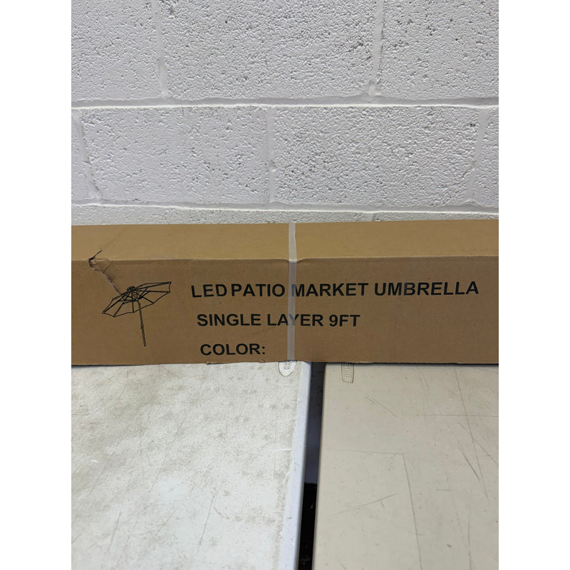 EliteShade Patio Market Umbrella (9ft wide) with 3-Tier Ventilation - Navy Blue