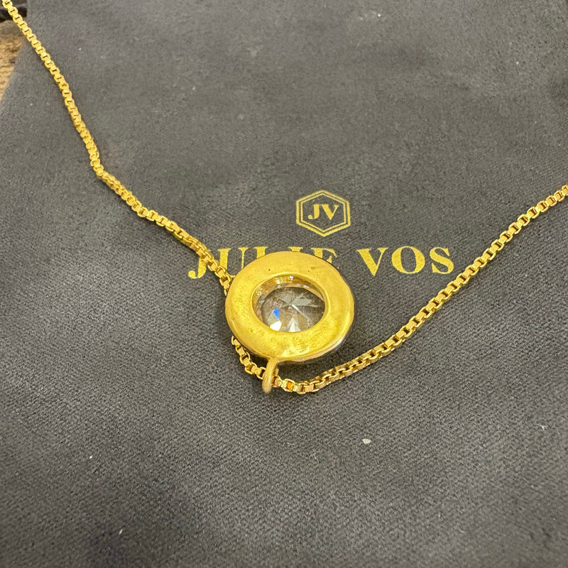 Julie Vos Tribeca Delicate Necklace, 24K Gold Plated, Adjustable Cubic Zirconia