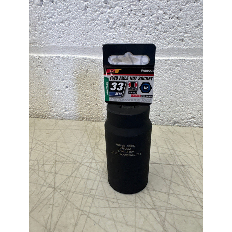 Performance Tool 33mm Front Wheel Drive Axle Nut Socket - 1/2" Drive - W80553