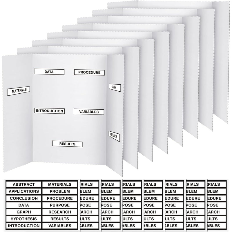 Set of 8 Trifold Poster Board Presentation Board Self Adhesive 35" x 44"