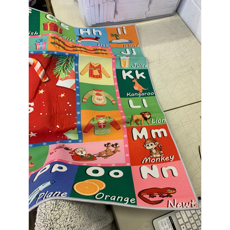 Alphabet ABC CHRISTMAS RUG New Great For Kids Room Or Daycare , Learning Rug