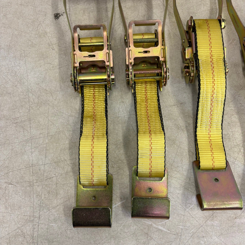 Waltyotur 4-Pcs Auto Lanyard Clip Ratchet Straps 2x96 Classic Yellow 3300 LB CAP