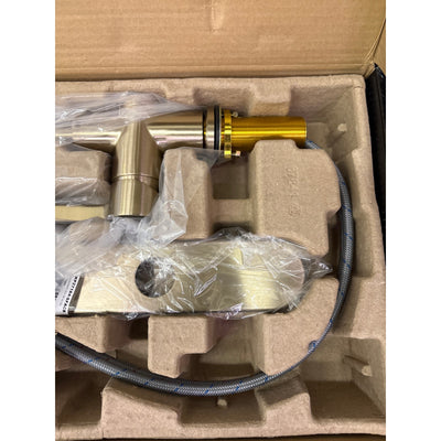 KRAUS Britt Commercial Style Pre-Rinse Kitchen Faucet with Deck Plate - Gold