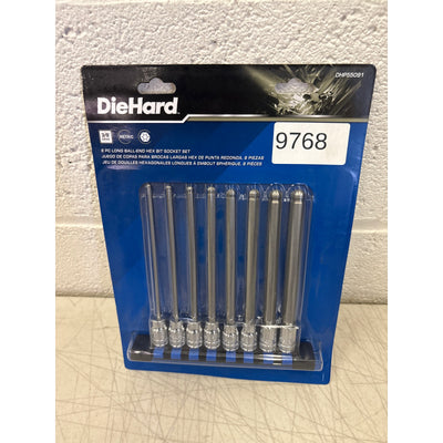 DieHard 3/8" Drive Long Ball-end Hex Bit Socket Set, Metric, 8-Piece - DHP55091