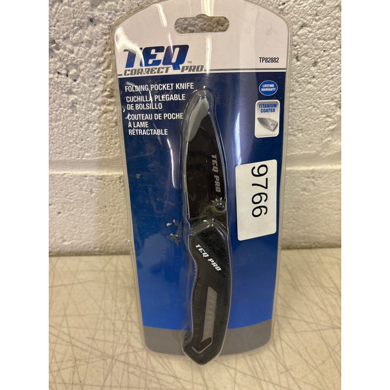 TEQ Correct Professional Folding Pocket Knife Titanium Coated 3.5" Blade TP82882