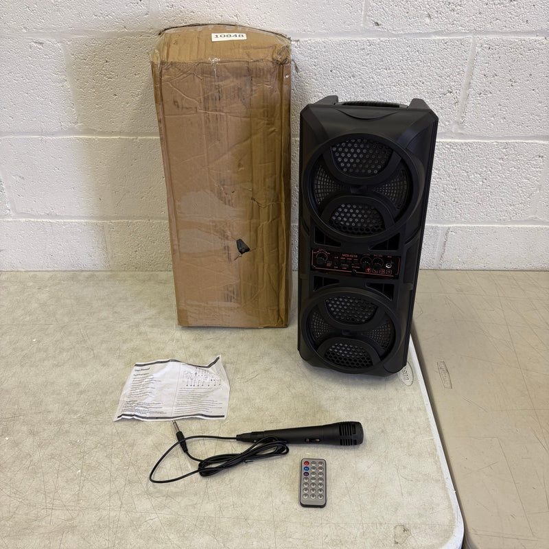 LED Lighting Bluetooth Portable Speaker Karaoke Machine - Black MZS-6216