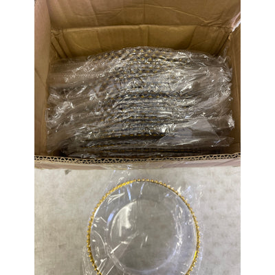 25-Count Fichiouy Clear Charger Plates 12.6" Plastic Round Table Charger Plates