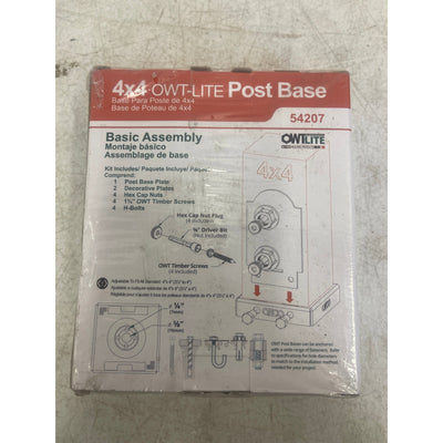 OWT Laredo Sunset Lite 4 in. x 4 in. Bulk Galvanized Steel Elevated Post Base