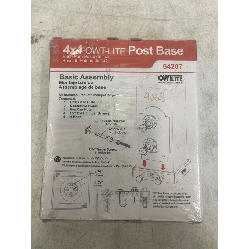 OWT Laredo Sunset Lite 4 in. x 4 in. Bulk Galvanized Steel Elevated Post Base