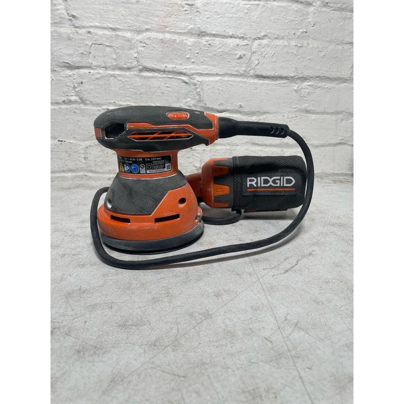 Ridgid Random Orbital Sander 3 Amp Corded Electric 5" Corded Electric w Tool Bag