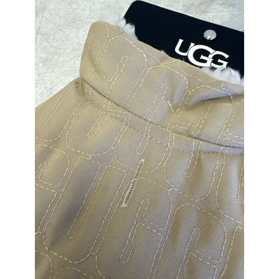 UGG Sherpa Quilted Pet Coat, Hook & Loop Straps, Soft & Cozy, Tan - Small Size