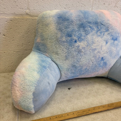 Soft Plush Backrest Pillow, 30"W x 15"H, Reading Pillow - Blue Tie Dye Design