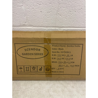 SCENDOR 6-Pack Garden Trellis for Vines and Climbing Plants Outdoor - Black