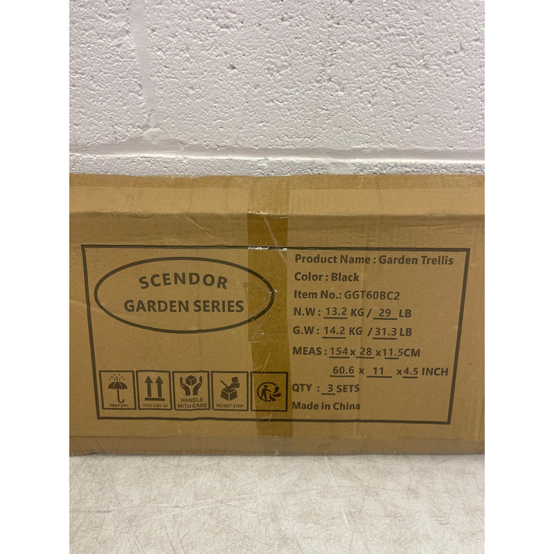 SCENDOR 6-Pack Garden Trellis for Vines and Climbing Plants Outdoor - Black