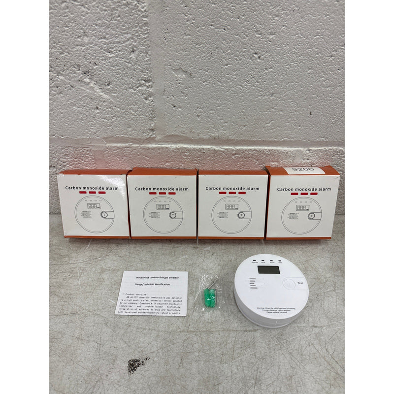 PACK-OF-4 Carbon Monoxide & CO Detectors & Alarms Digital LCD Display JA-701