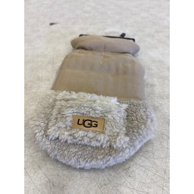 UGG Sherpa Quilted Pet Coat, Hook & Loop Straps, Soft & Cozy Tan Xtra Small Size