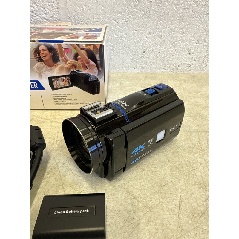 Vivitar 4K Digital Camcorder 16x Zoom , WIFI, Touch Screen, Rechargeable, Black