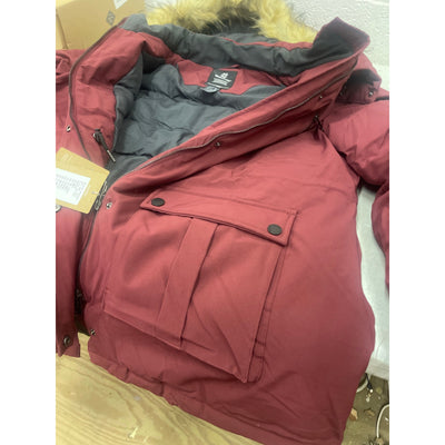 Wantdo Women's Winter Coat Warm Winter Jacket Hooded Puffer Parka Jacket 2X Red