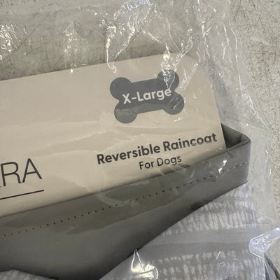 Koolaburra UGG Pet Reversible Raincoat Dog Hooded Jacket 20-21" Collar, Gray XL