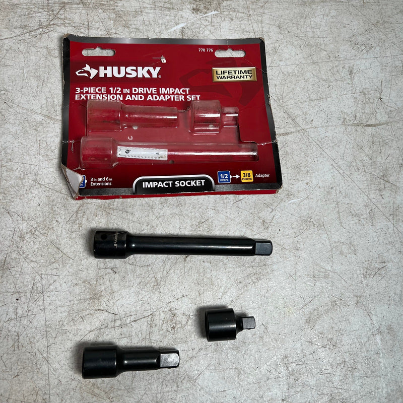 Husky Impact Accessory Set 3-Piece, 2 Extensions and 1 Adapter, 3" & 6"