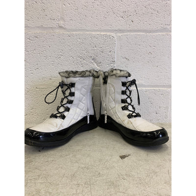 Totes Eve Snow Boot Faux Fur Liner, Size 9 Male - White / Black