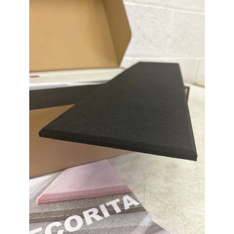 DECORITA Shiplap Felt Wall Panels 23-SqFt Interior Wall Decor, Black 24pcs