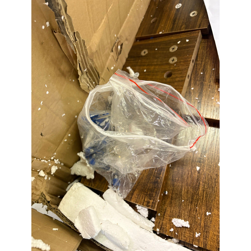 Tribesigns 63" Console Table, Farmhouse Wooden Sofa Table, Brown, Missing Screws