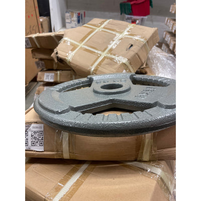 SET-OF-2 NEW 33-Pound 15 KG Metal Weight Plates, Standard Size, Gray, MANY AVAILABLE