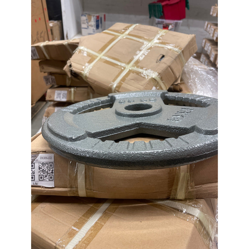 SET-OF-2 NEW 33-Pound 15 KG Metal Weight Plates, Standard Size, Gray, MANY AVAILABLE