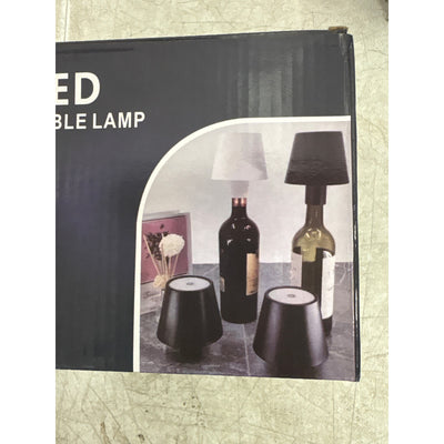 LED Wine Bottle Lamp 3-Color Wireless Bottle Table Touch Control - Black