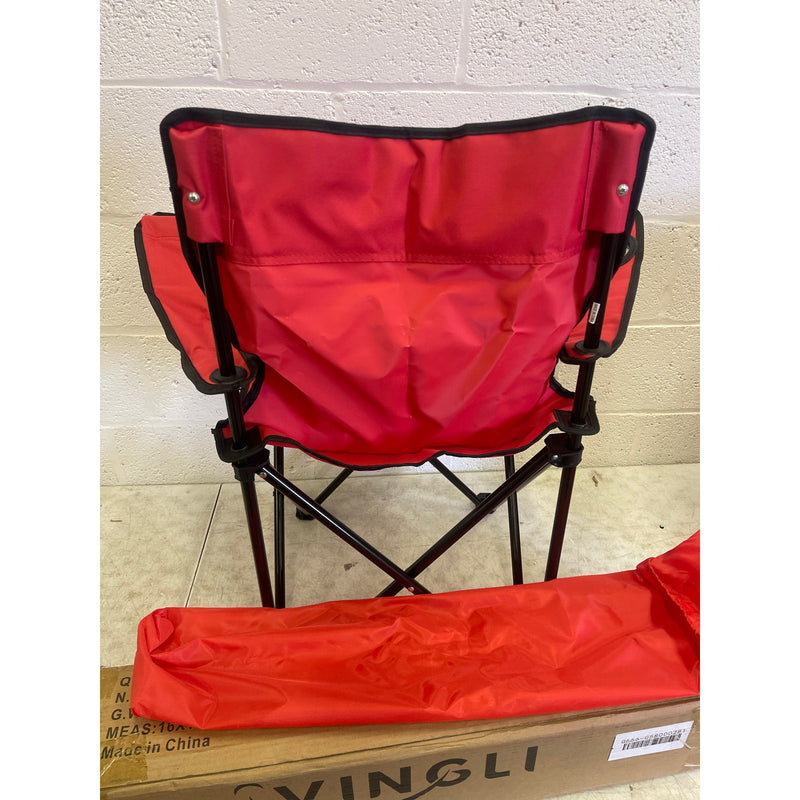 Vingli 31" Portable Folding Camping Chair with Cup Holder & Carrying Bag, Red